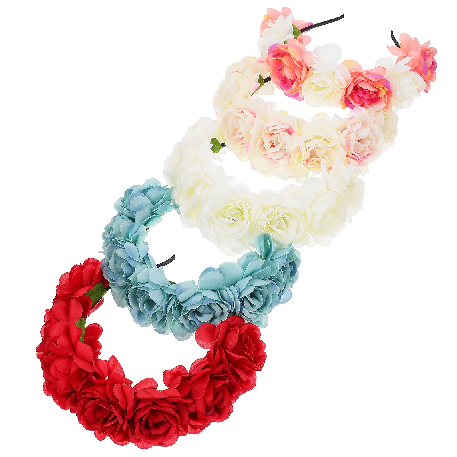 

Цветочная повязка на голову, головной убор из розовых волос, красный декор, украшение на Хэллоуин, цветочный детский женский ободок для воло...