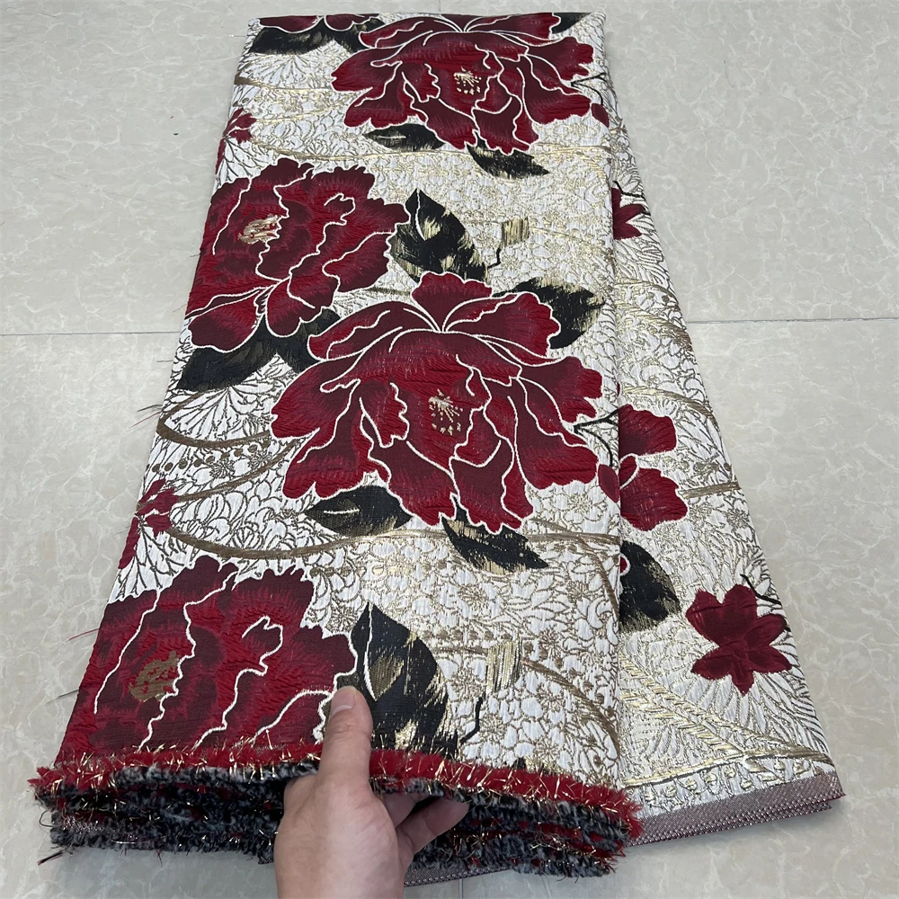 Нигерийская африканская жаккардовая кружевная ткань вышивка 2024 вечерние платья