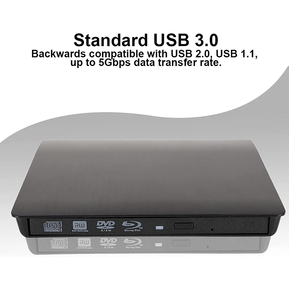 

5Gbps 12.7mm USB 3.0 SATA External DVD CD-ROM RW Player Optical Drives Enclosure Case for Laptop Desktop Computer NO Drive