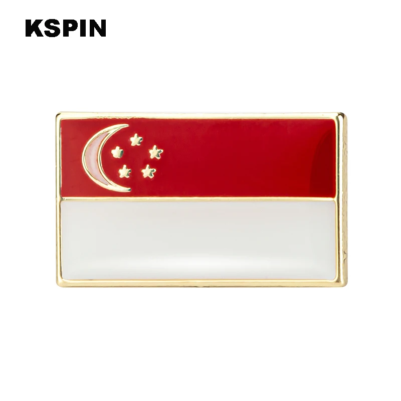 

Singapore Rectangular Shape Flag Badge Flag Laple Pin Badges Flag Brooch