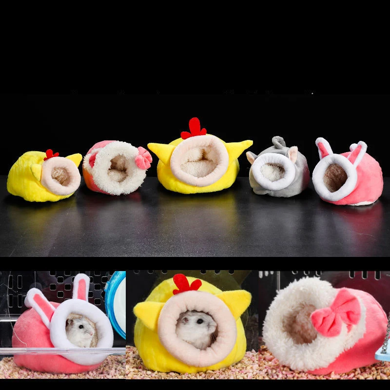 

1 шт. товары для домашних животных пещера маленькие лежанки для животных хомяк гнездо хлопковые питомники мышь курица теплый дом кровать-юр...