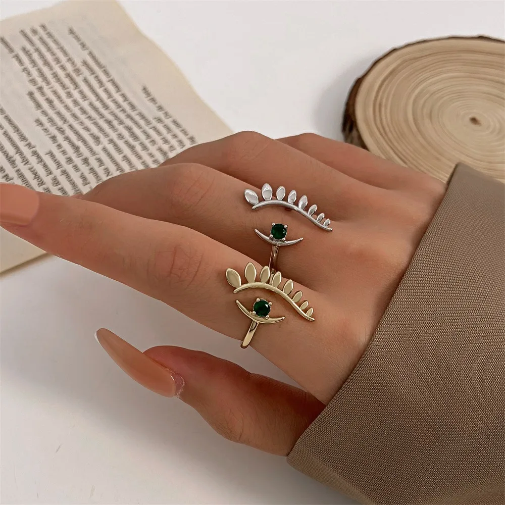 1 шт. винтажное зеленое циркониевое ажурное кольцо от сглаза для женщин в