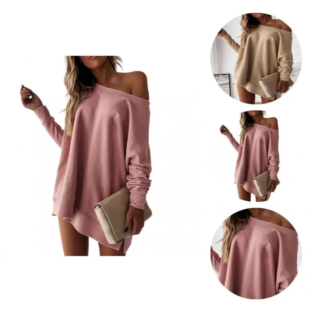 

Tunic Blouse Loose Lady Sweatshirt Sexy Casual Lady Sweatshirt Top