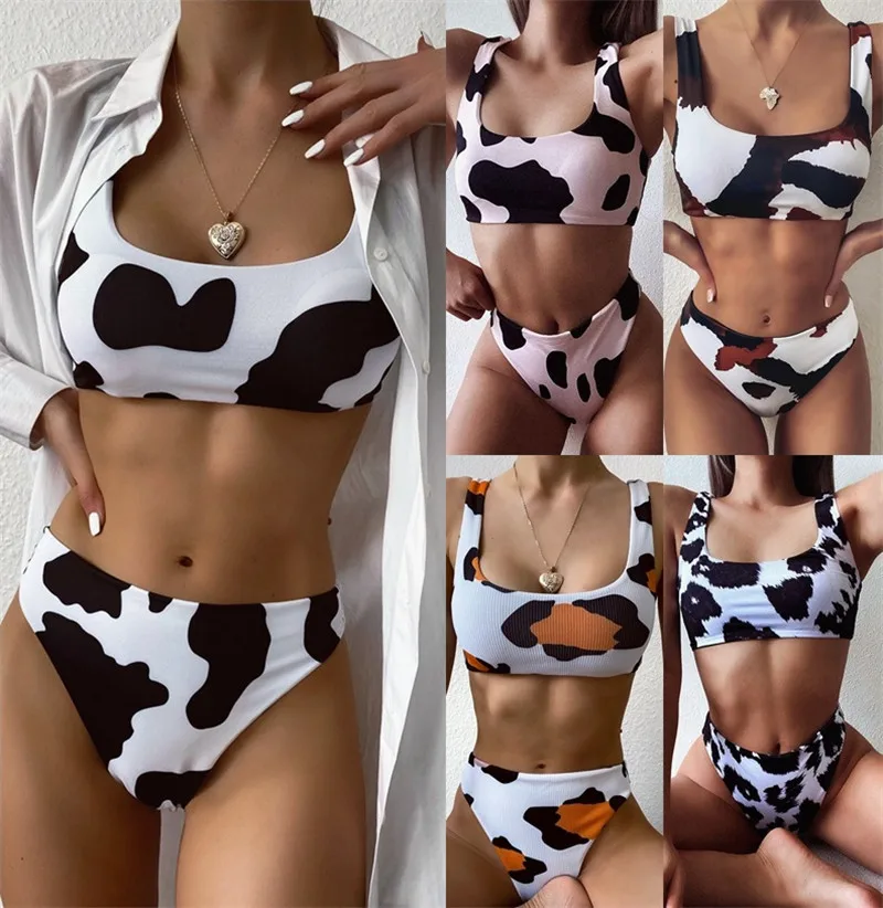

Bikini Ms 2022 hot style cow printing bikini sexy swimsuit beach foreign trade swimsuit fission Europe and the United States