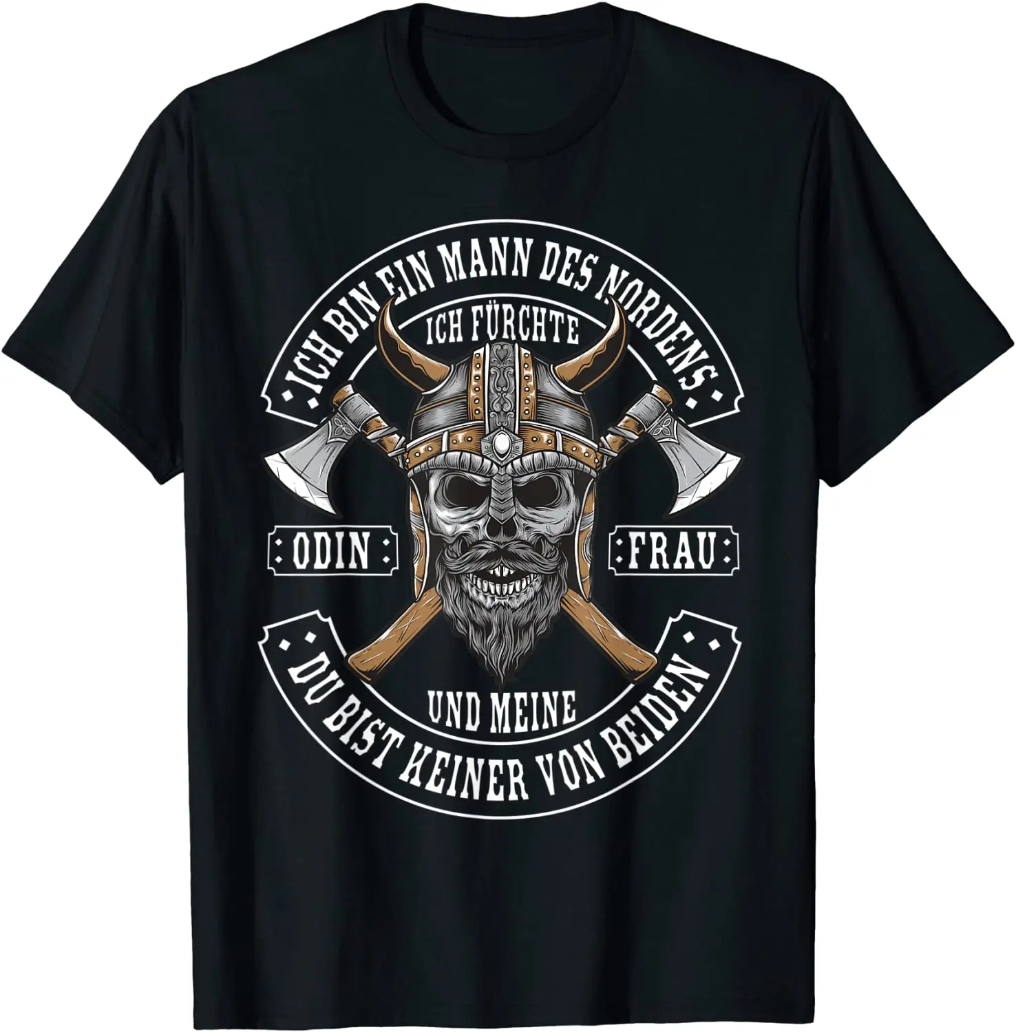 

German Text "Ich bin ein Mann des Nordens" Vikings T-Shirt. Summer Cotton Short Sleeve O-Neck Mens T Shirt New S-3XL