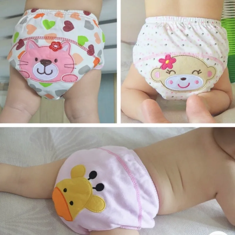 Baby Cotton Training Pants Panties Diapers Reusable Cloth Diaper Nappies Washable Infants Children Underwear Nappy Changing | Мать и