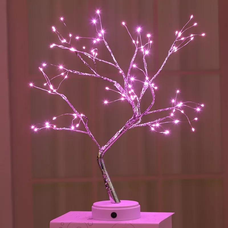 

New LEDs Tree Light DIY Desktop Luminous Bonsai Home Bedroom Decoration Night Light Christmas Party Decor New Year Birthday Gif