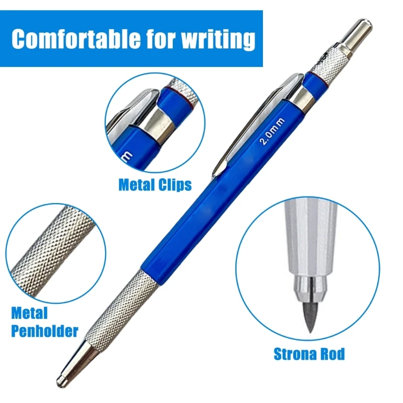 Механический карандаш и набор цветных стержней толщиной 2 0 мм с сумкой для ручек