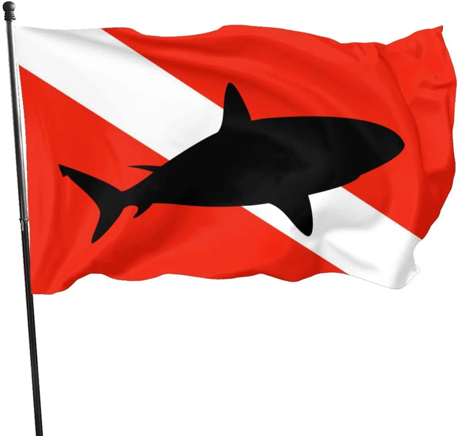 

Scuba Diving Shark Outdoor Flags 3x5 Feet Banner Sign Garden Flag Car Flag