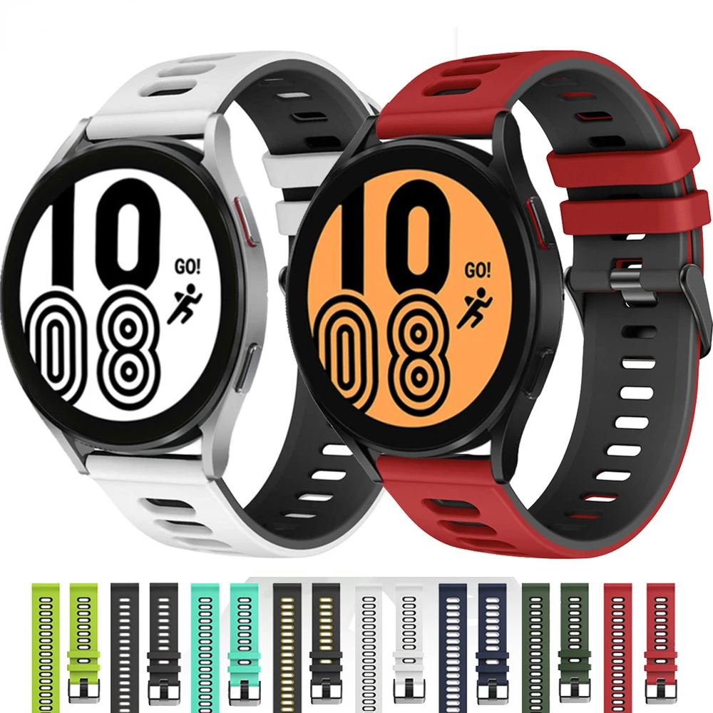 

20mm 22mm Strap for Samsung Galaxy Watch 4/Classic/46mm/42mm/active 2/Gear s3/S2 silicone bracelet Huawei GT/2/GT2/3 Pro Correa