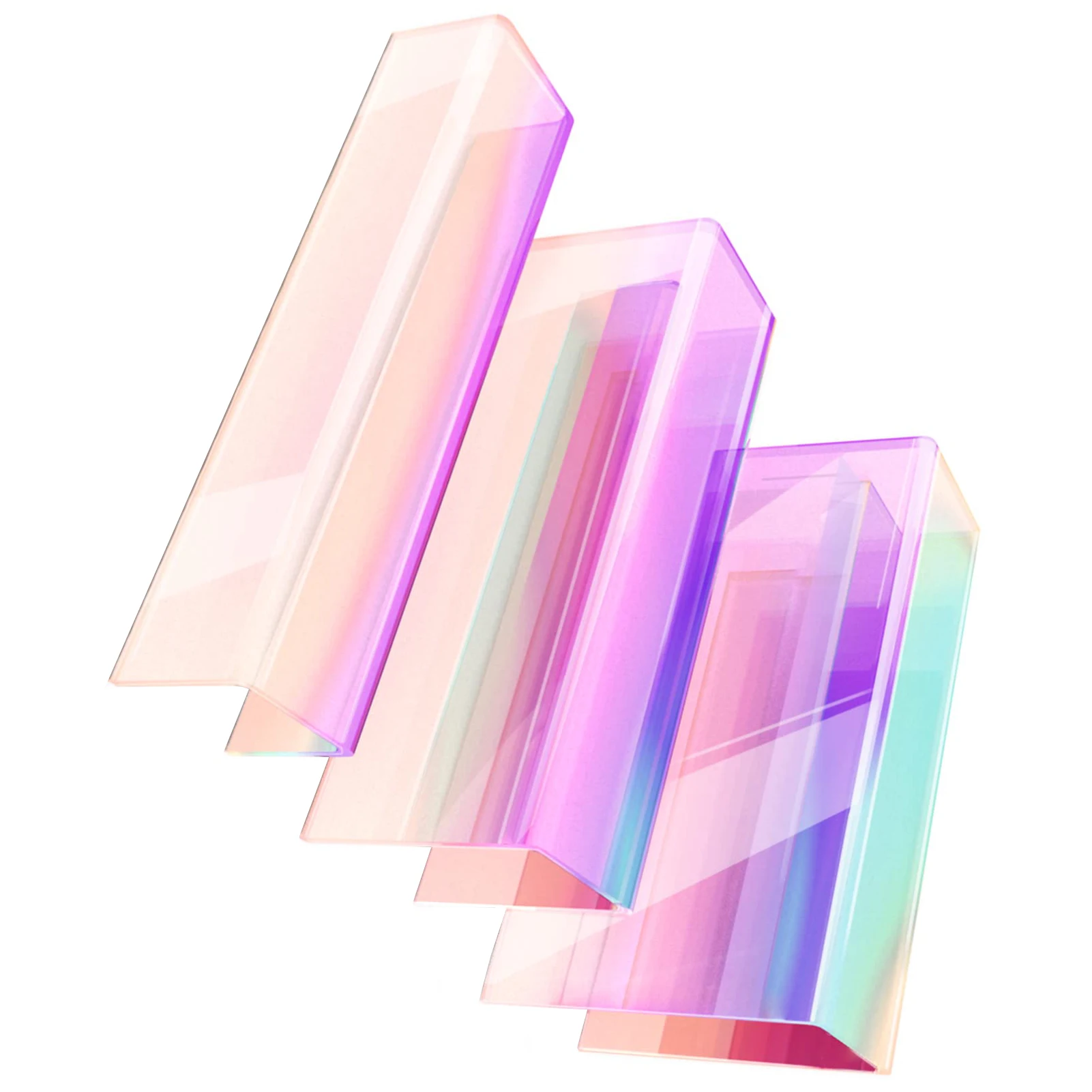 

3pcs Iridescent Acrylic Display Risers Large Rainbow Acrylic Stand Acrylic Risers For Cupcake Dessert Candy Bar Perfume Display