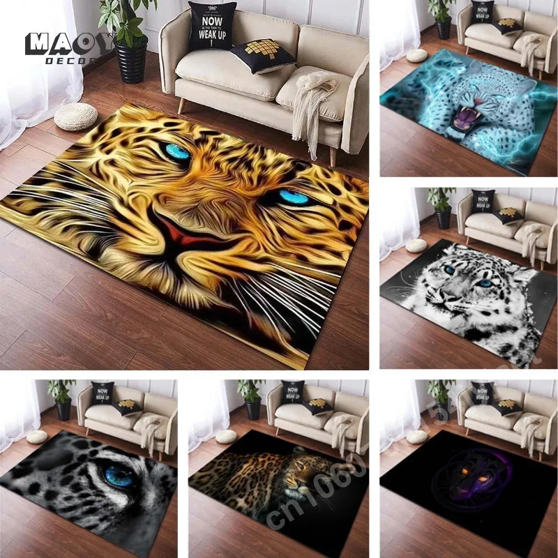 

3D ковер с леопардовым рисунком прикроватный коврик для гостиной, дивана, журнального столика, спальни, большие напольные коврики, противоскользящий Придверный коврик для кухни и ванной