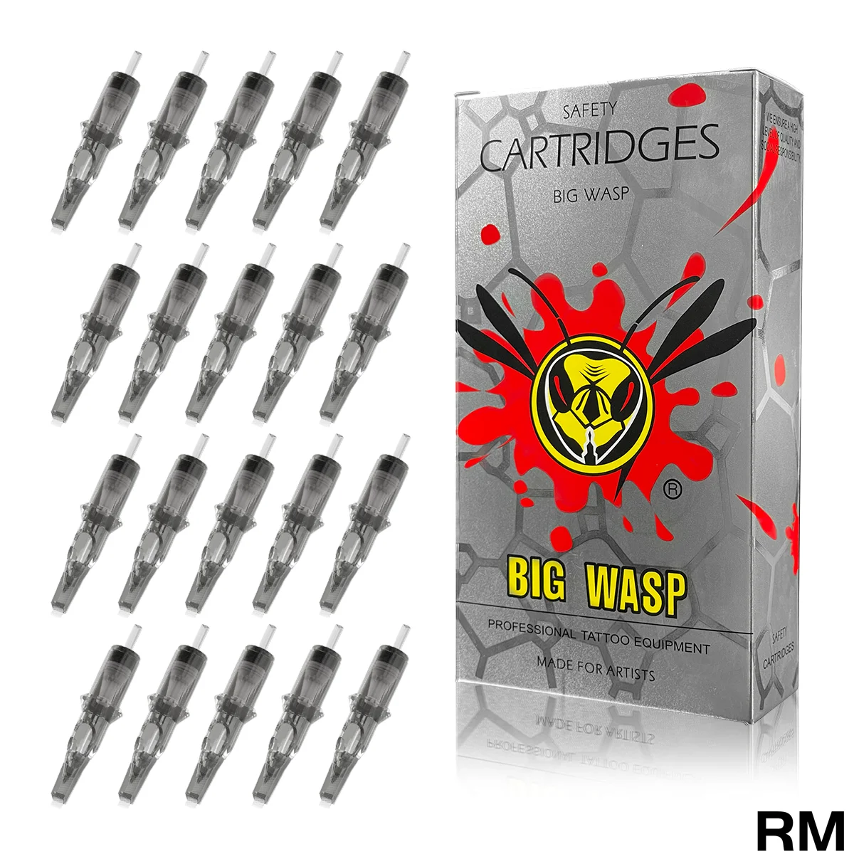 Иглы для татуировки BIGWASP # 12 0 35 мм 10 игл 3 3/5/7/9/11/13/15 RM тату-машины с картриджем 20