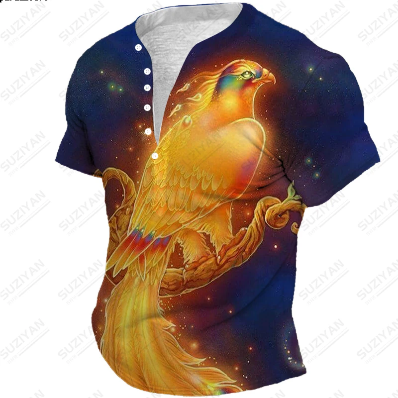 

Футболка с коротким рукавом, модный топ с пуговицами и рисунком кота доминанта, 3D-печать, большой размер 5XL, на лето