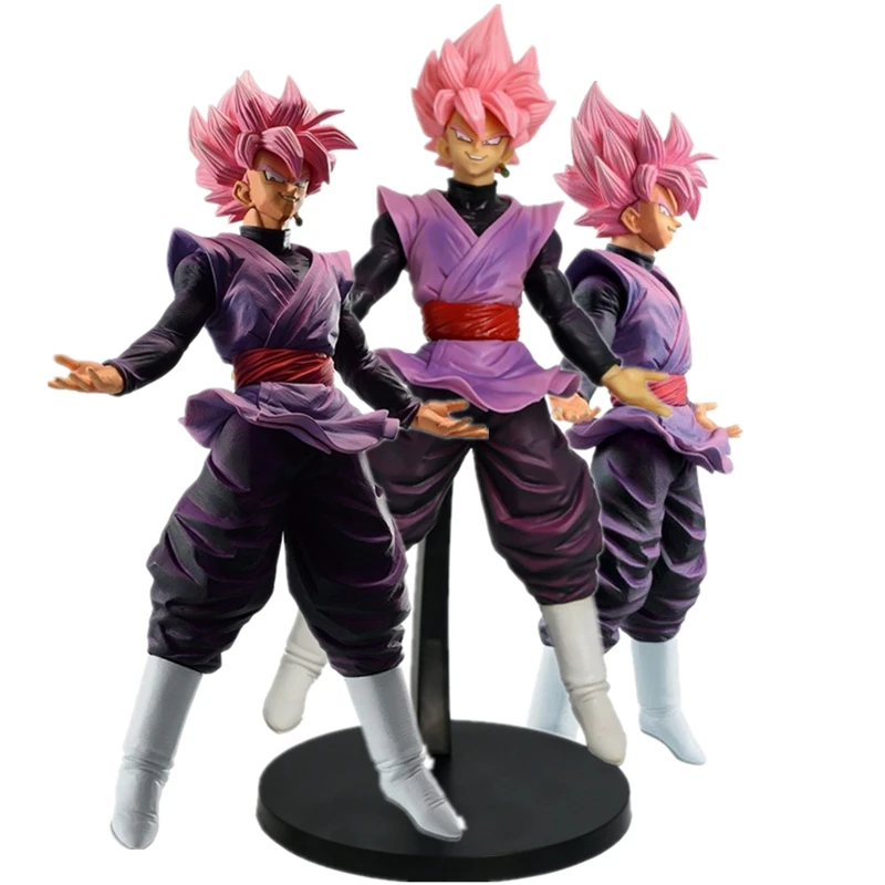 Figura de acción de Dragon Ball Super Saiyan, modelo de Goku de pelo rosa, juguete de colección/adorno, regalo de Navidad o cumpleaños