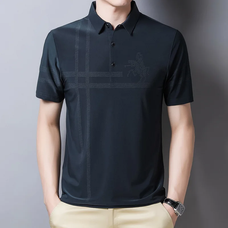 

Summer New Polo Shirt Men's Casual Short Sleeved T-shirt Quick Drying Men's T-shirt
