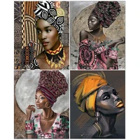 chenistory oil paint by number beautiful african woman drawing on canvas handpainted gift diy figure pictures by number kits hom