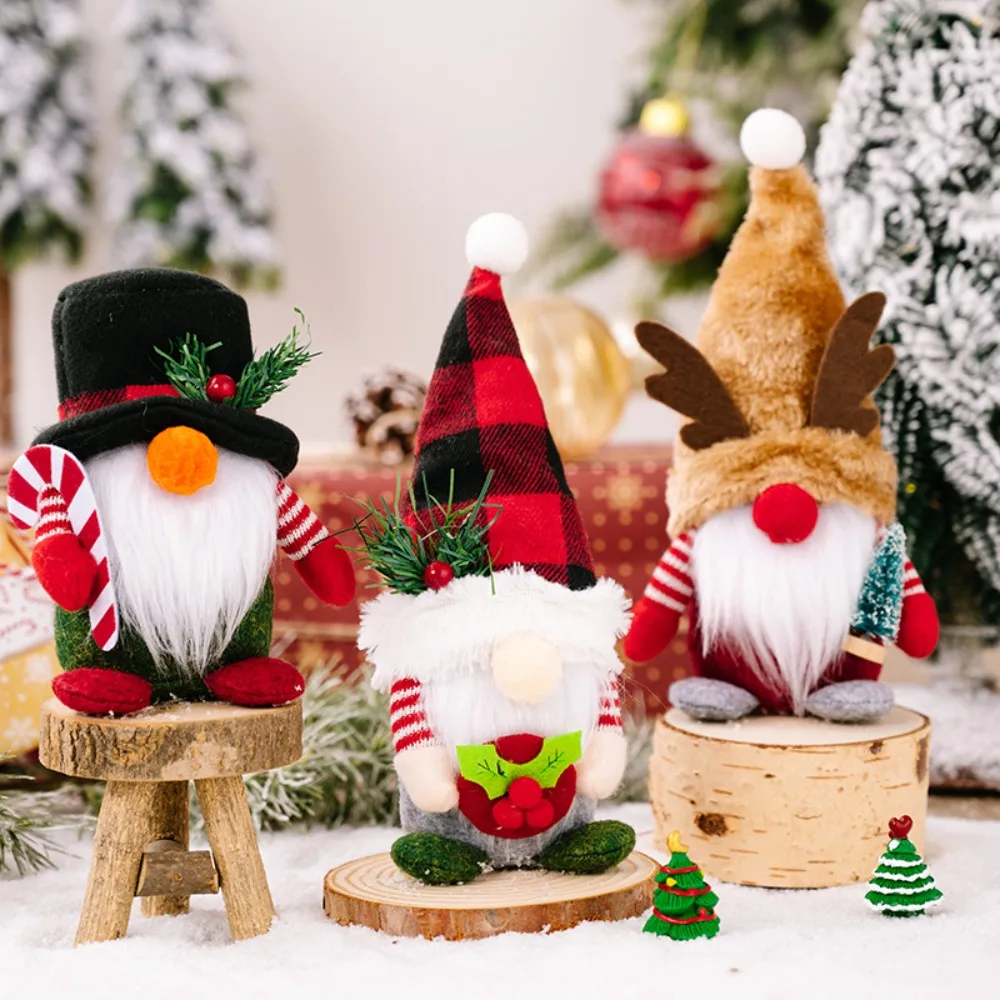 

Новогоднее украшение для дома, праздничные украшения, Рождественская Кукла-гном, Санта-Клаус, снеговик, олень, плюшевый Рождественский эльф...