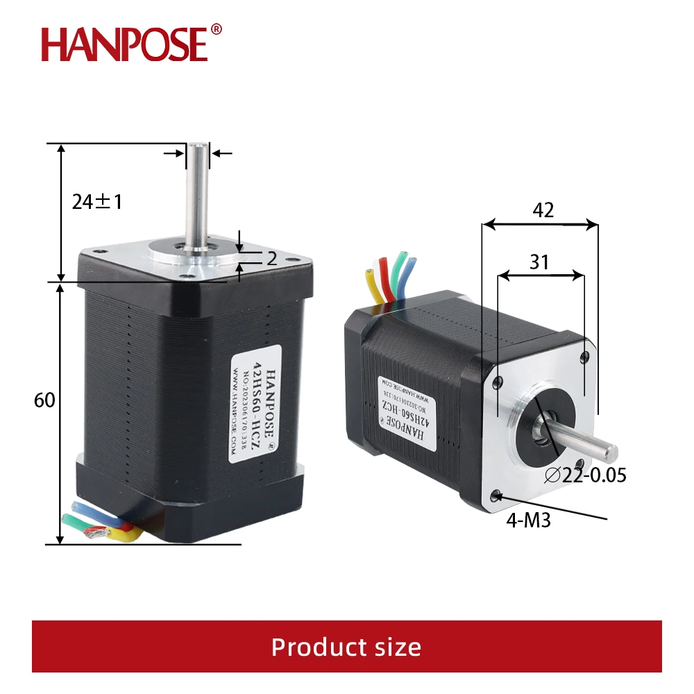 NEMA17 42HS60-284048-HCZ Высокоскоростной шаговый двигатель с магнитным отверстием в вал, готовый до энкодера (art.: 3920d40179a73) - 3920d40179a73