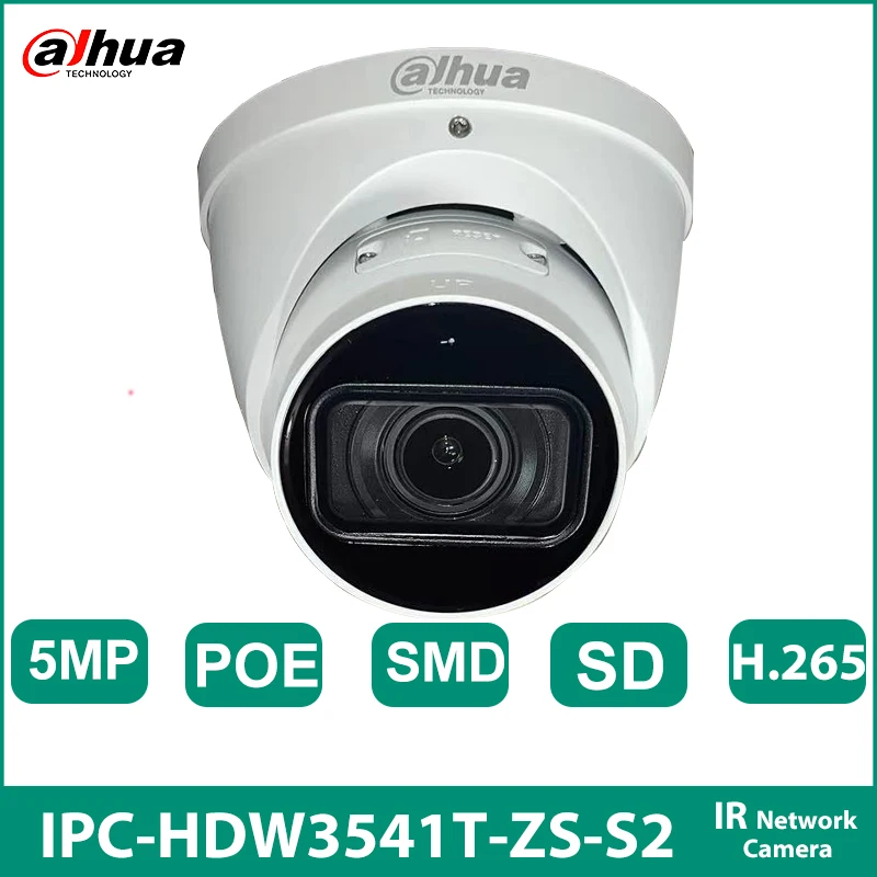 

Dahua IP Camera IPC-HDW3541T-ZS-S2 5MP IR Vari-focal Eyeball WizSense Network Camera Built-in Mic Motion Detection IR 40m