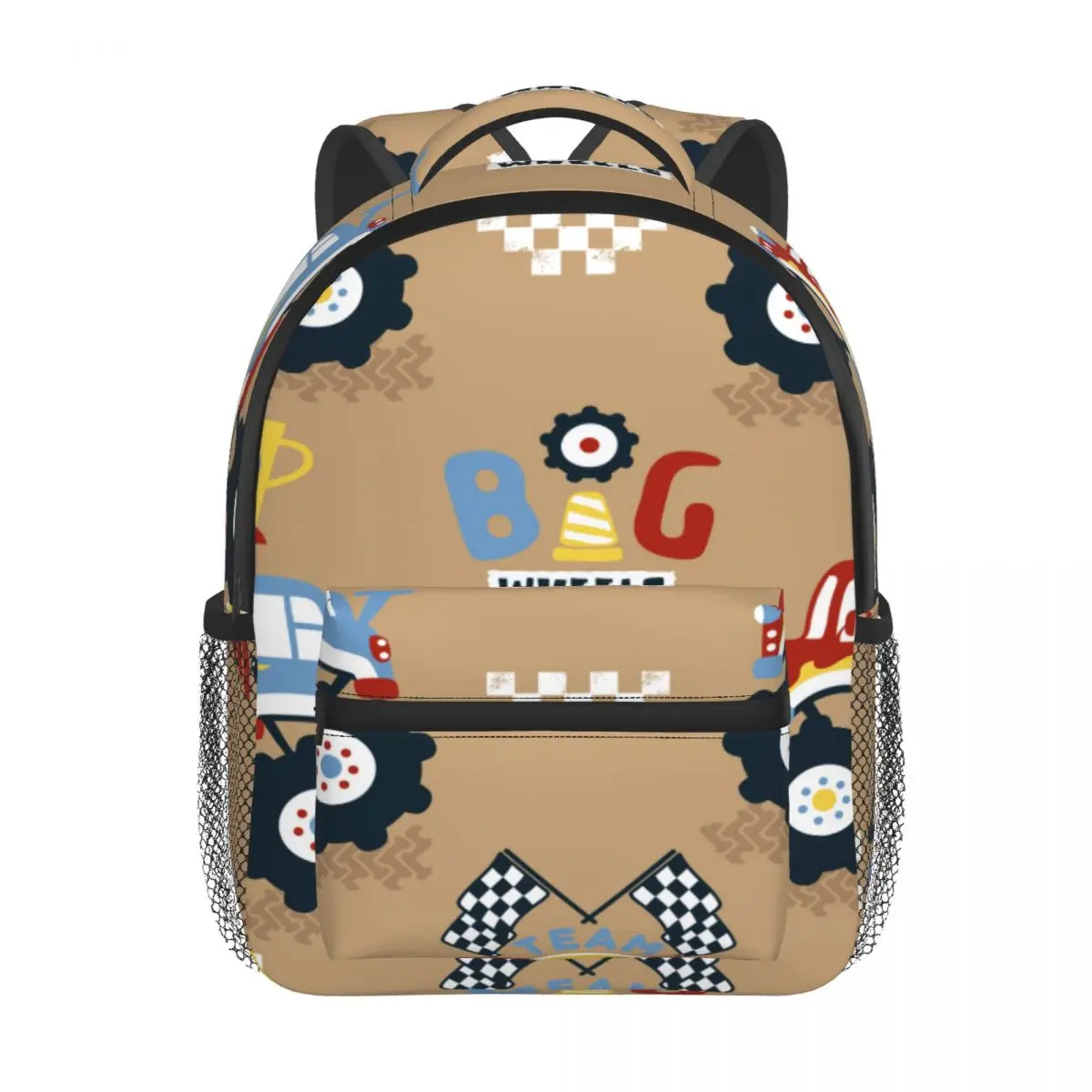 Cartoon Monster Truck Race Kids Backpack Toddler School Bag Kindergarten Mochila for Boys Girls 2-5 Years