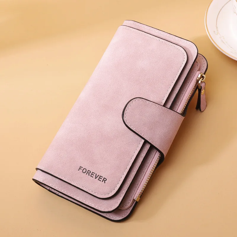 

Korean of The New Women's Wallet Frosted Coin Purse PU Leather Clutch Bag Multi-purpose Long Wallet Large Capacity Card Holder