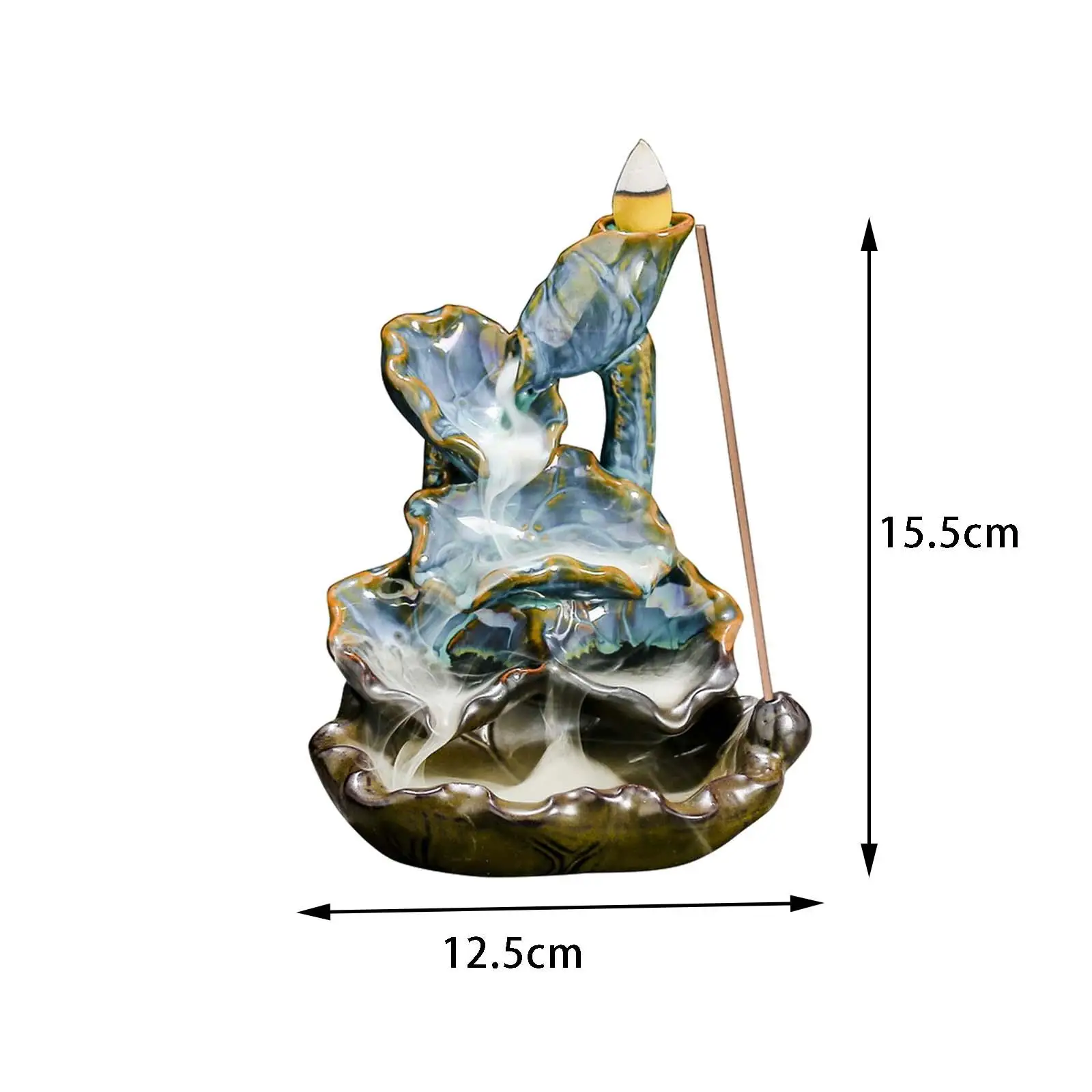 Креативный обратного потока горелка водопад держатель с орнаментом курильница