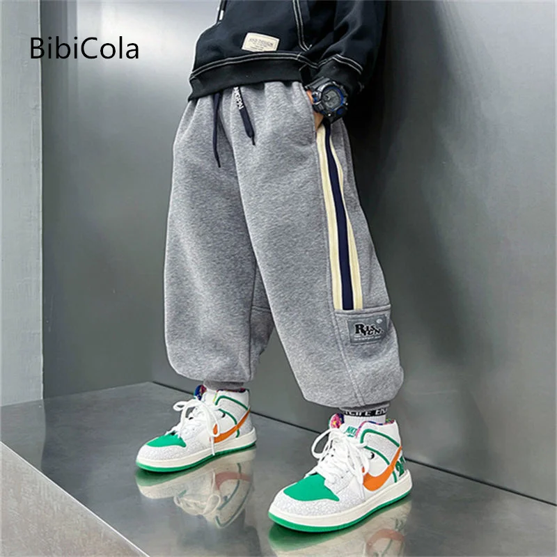 

Новинка 2022 года, флисовые Детские утепленные штаны зимние спортивные штаны для мальчиков детские штаны средней и большой длины От 5 до 10 лет