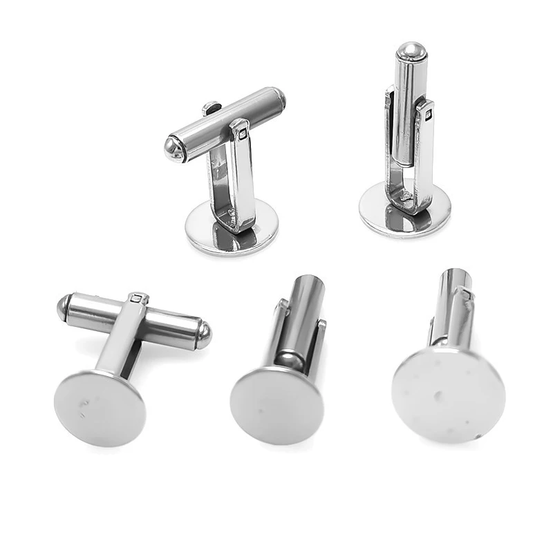 6 Pieces/bag Stainless Steel Cufflinks Welding Discs Cuff and Shoulders Disc Bases DIY Clothing Jeweller Accessories Wholesale