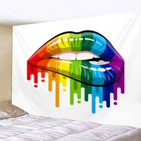 psychedelic rainbow lips tapestry wall hanging girl tapestries beach towel picnic rug camping tent sleeping tapestry background