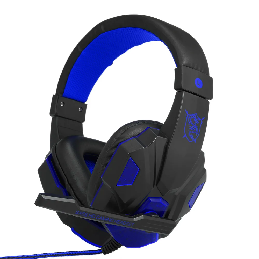 

Gaming Headset for PC with Microphone 3.5mm Interface Volume Control Headphone Head-Mounted Wired Game Earphones