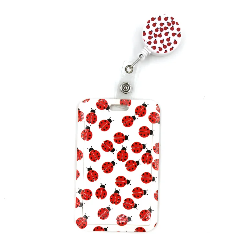 

Ladybird Insect Fashion Women Card Holder Lanyard Colorful Retractable Badge Nurse Doctor Student ID Card Clip Badge Holder