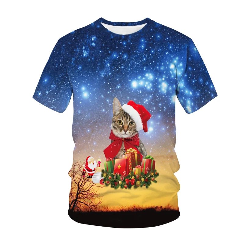 Мужская футболка с коротким рукавом круглым вырезом и принтом в виде снежинок |