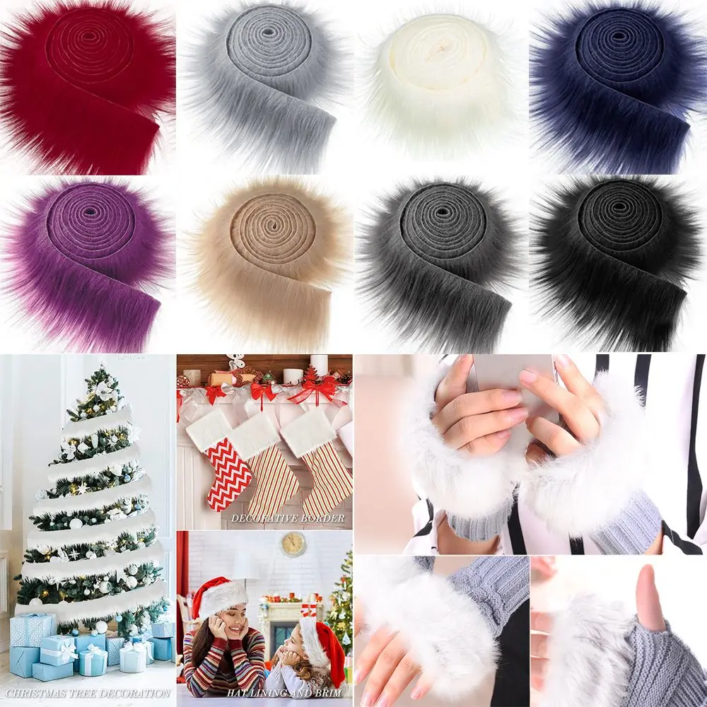 

1.5M Faux Fur Ribbon Tapes Diy Apparel Sewing Fluffy Trim Trimming Fabric Home Decoration Sewing Costume Plush Fur Stripe Gift