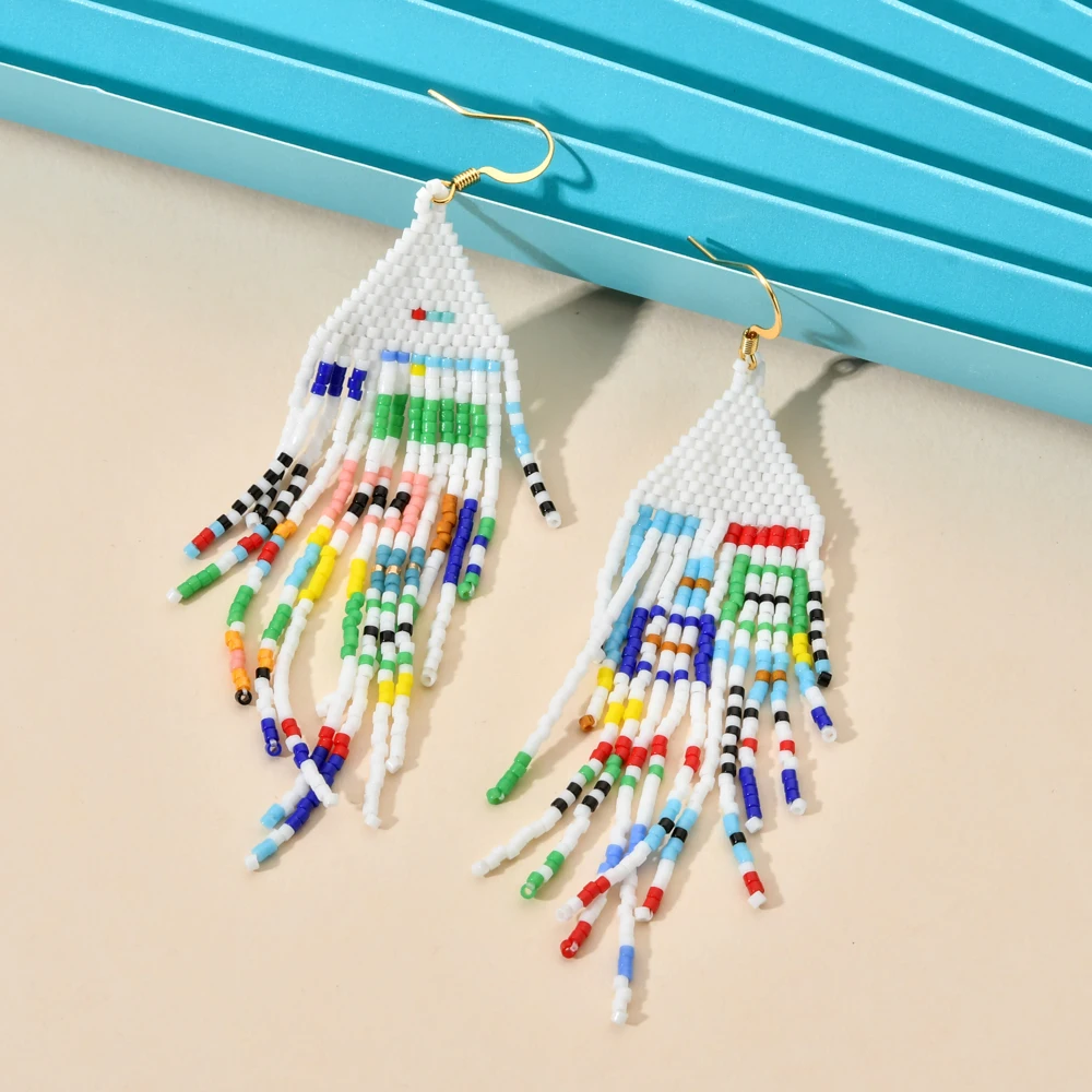 Женские серьги-кисточки ZMZY бисер Miyuki богемные серьги ручной работы с бусинами