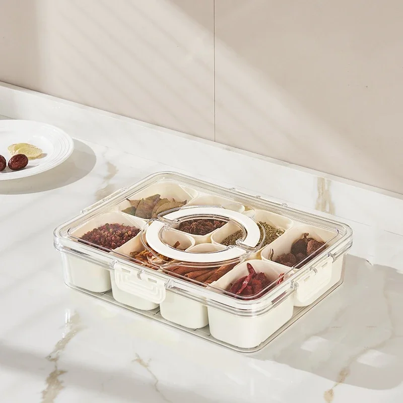 Контейнер для хранения продуктов yes1pc с крышкой, 8 секций, с ручкой, включает маленькие съемные контейнеры для фруктов и закусок (art.: 3920dc5d6041b) - 3920dc5d6041b
