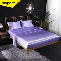 34pcs queen king size luxury bed sheet set covers satin purple bed sheets pillowcase flat fitted double sheet bedclothes