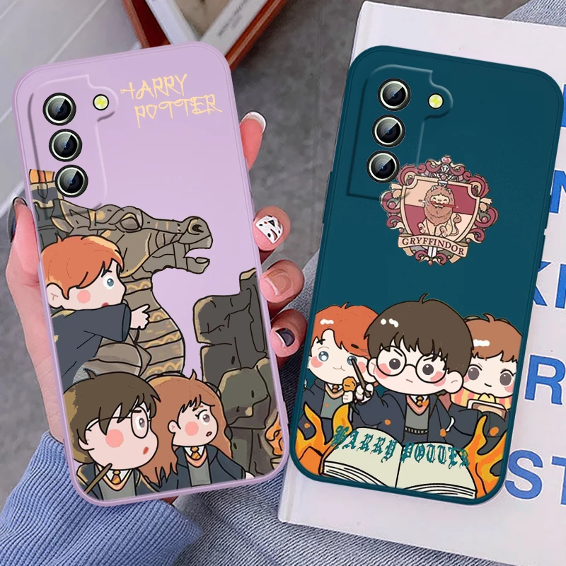 

Harryys Potters Wand Phone Case For Samsung Galaxy S23 S22 S21 S20 FE Ultra Plus S10 Lite 5G Liquid Rope Funda Cover