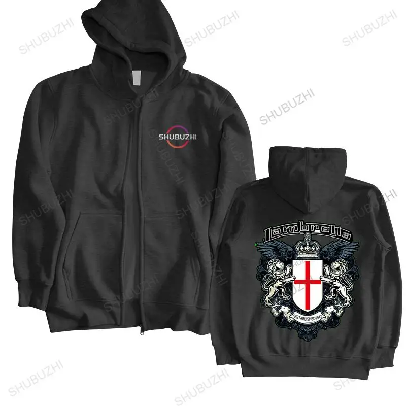

MENS LAMBRETTA IN 4 COLOURS BLACK WHITE RED Casual Stylish Retro hoodie 100% Cotton swweatshirt Spring and Autumn jacket hoodies