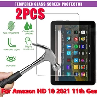 2pcs tempered glass for amazon fire hd 10 2021 11th screen protective film 9h 0 3mm full cover tablet screen protector film