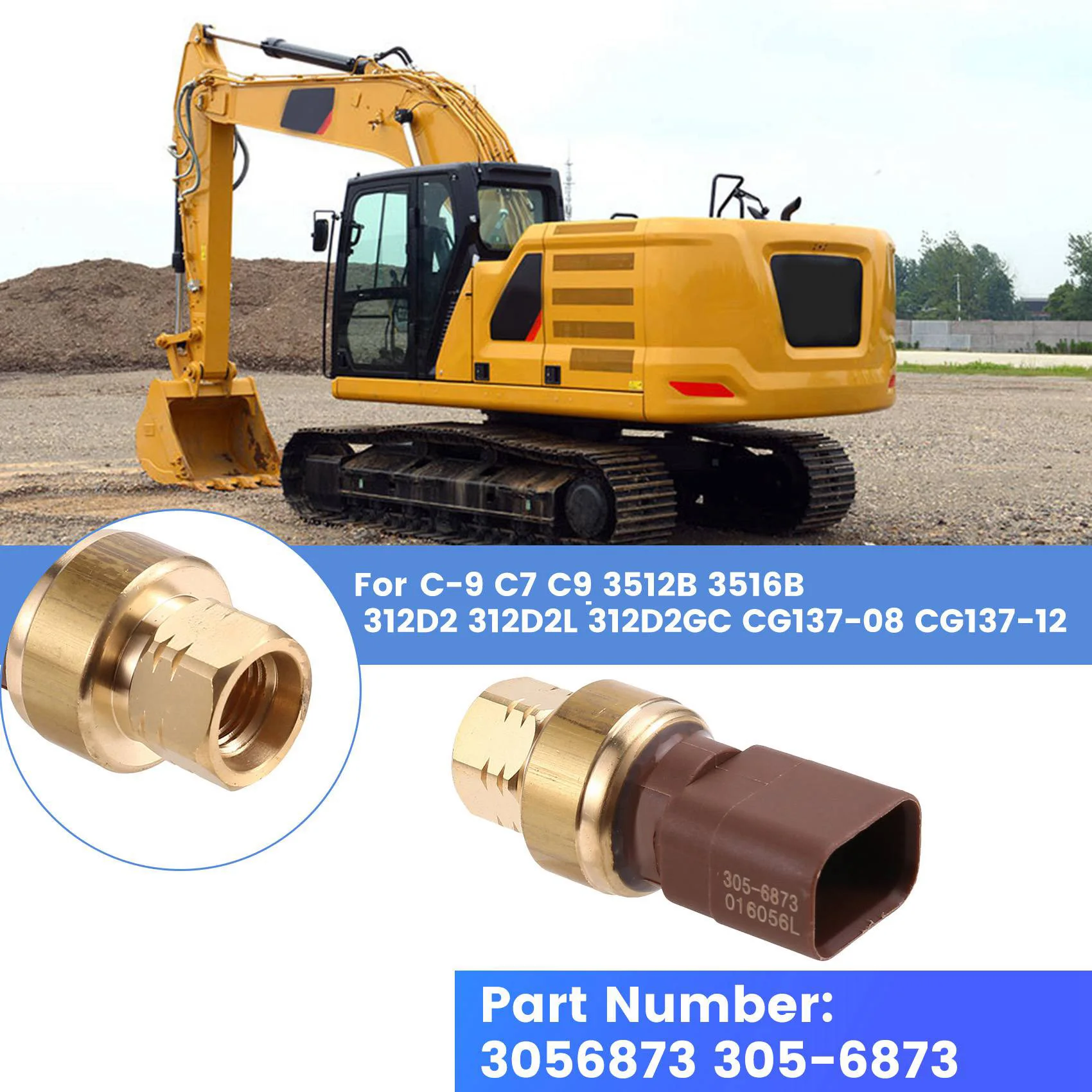 3056873 305-6873 Датчик давления масла для Cat Caterpillar C-9 C7 C9 3512B 3516B 312D2 312D2L 312D2GC CG137-08 CG137-12