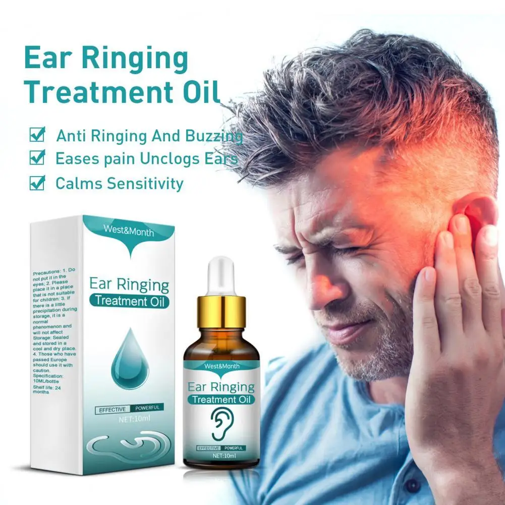 

Portable 10ml Functional Tinnitus Ear Health Liquid Non-Pungent Tinnitus Ear Drops Professional for Relieving Hum