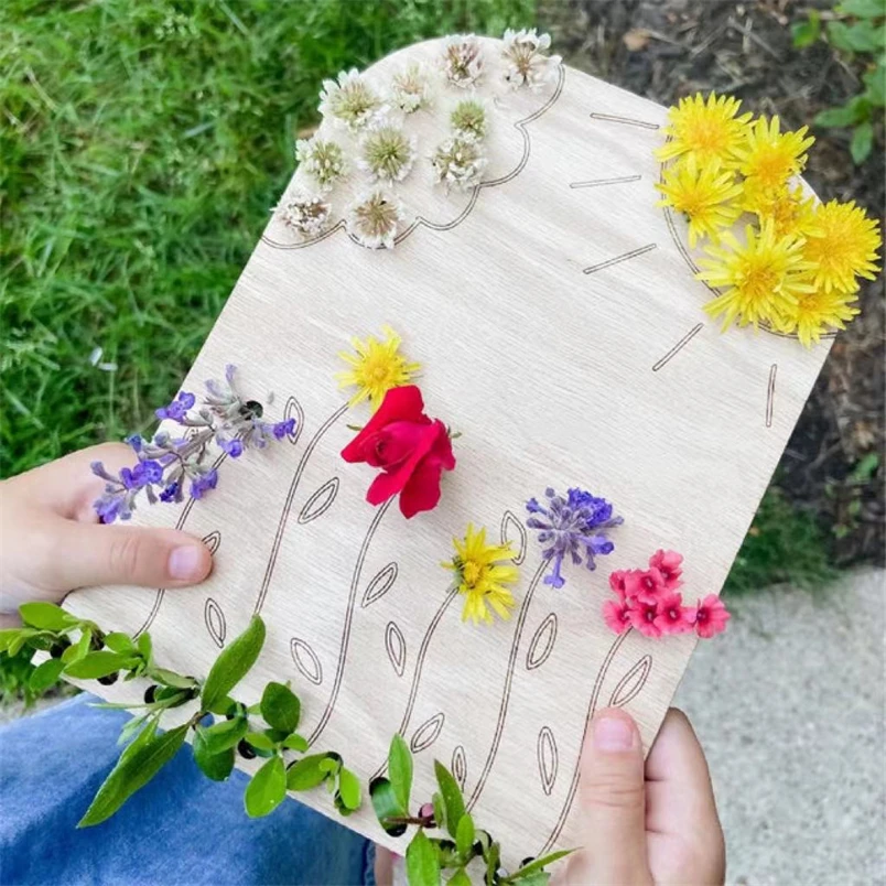 

Montessori Wooden Puzzle Nature Explore Flower Board Montessori Toys For 3 Year Olds Kids Toys Educational Children Gift F64Y