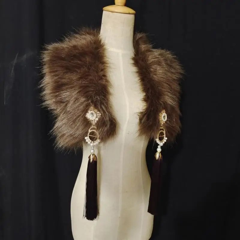 

Реквизит для косплея фотосъемки аксессуары Hanfu в китайском стиле шарф для мужчин и женщин Зимний античный теплый плюшевый шарф шаль