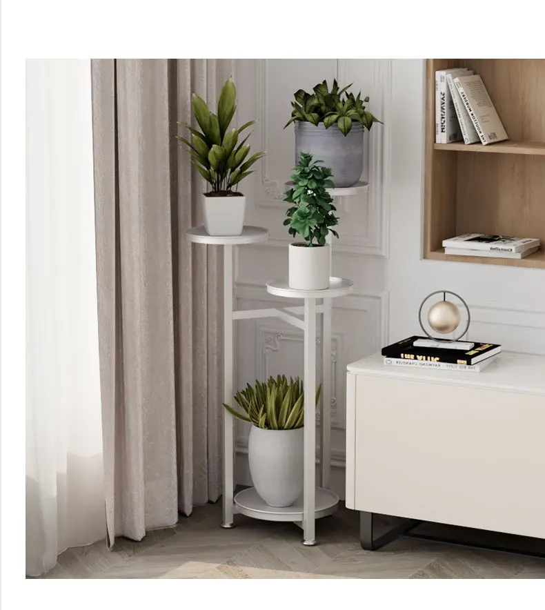 Золотые многоэтажные железные полки для растений пол-потолок балкона горшка