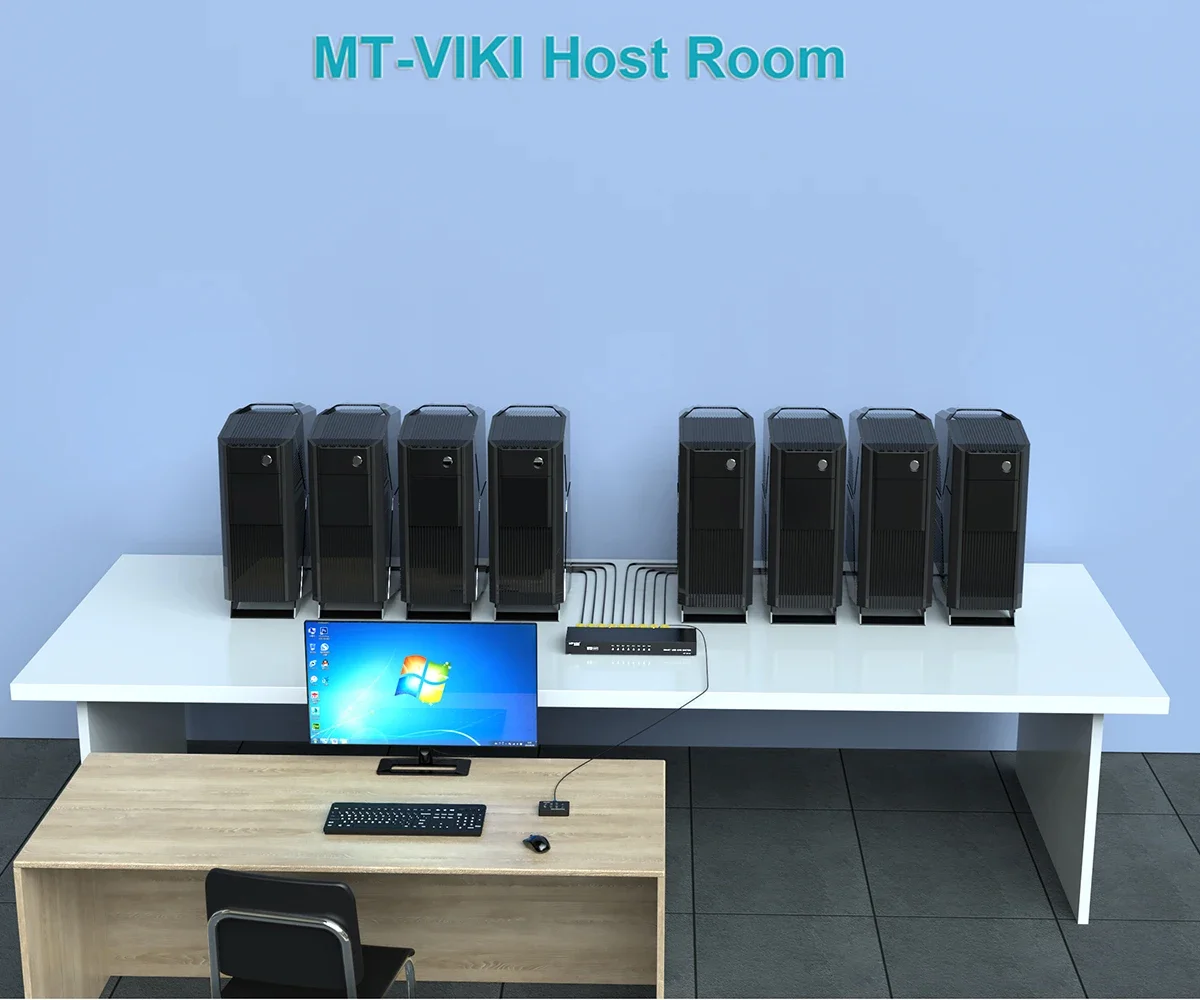 Фото MT-VIKI 8-портовый KVM-переключатель VGA для консоли в стойке, 8x1, 1080P, с 8 кабелями - 8 входов, 1 выход №4