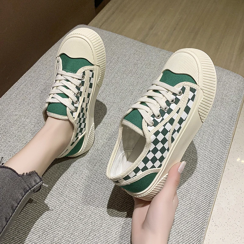 

Women Korean Shoes All-Match Espadrilles Platform Casual Female Sneakers Creepers Round Toe New 2022 Summer Clogs Cross Leisure