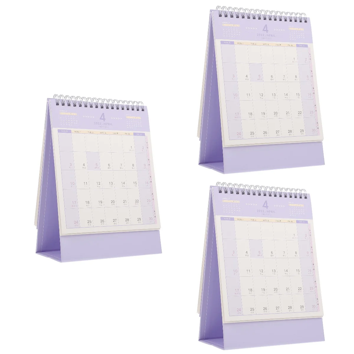

3 pcs Pure Color 2022 Desktop Calendar Home 2022 Desk Calendar Simple Calendar
