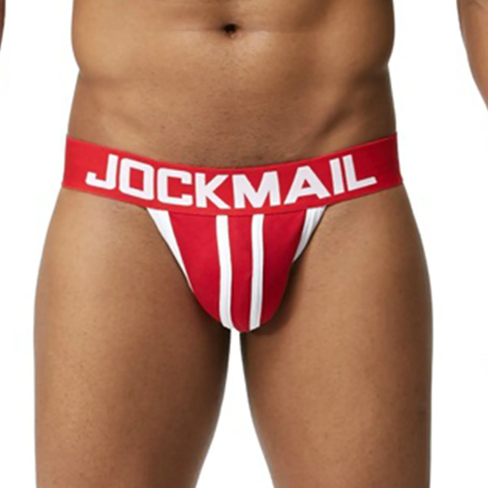 

Трусы-Тонги JOCKMAIL мужские в полоску, пикантные трусы-джоки, с карманом, хлопковые трусы слипы для геев, нижнее белье