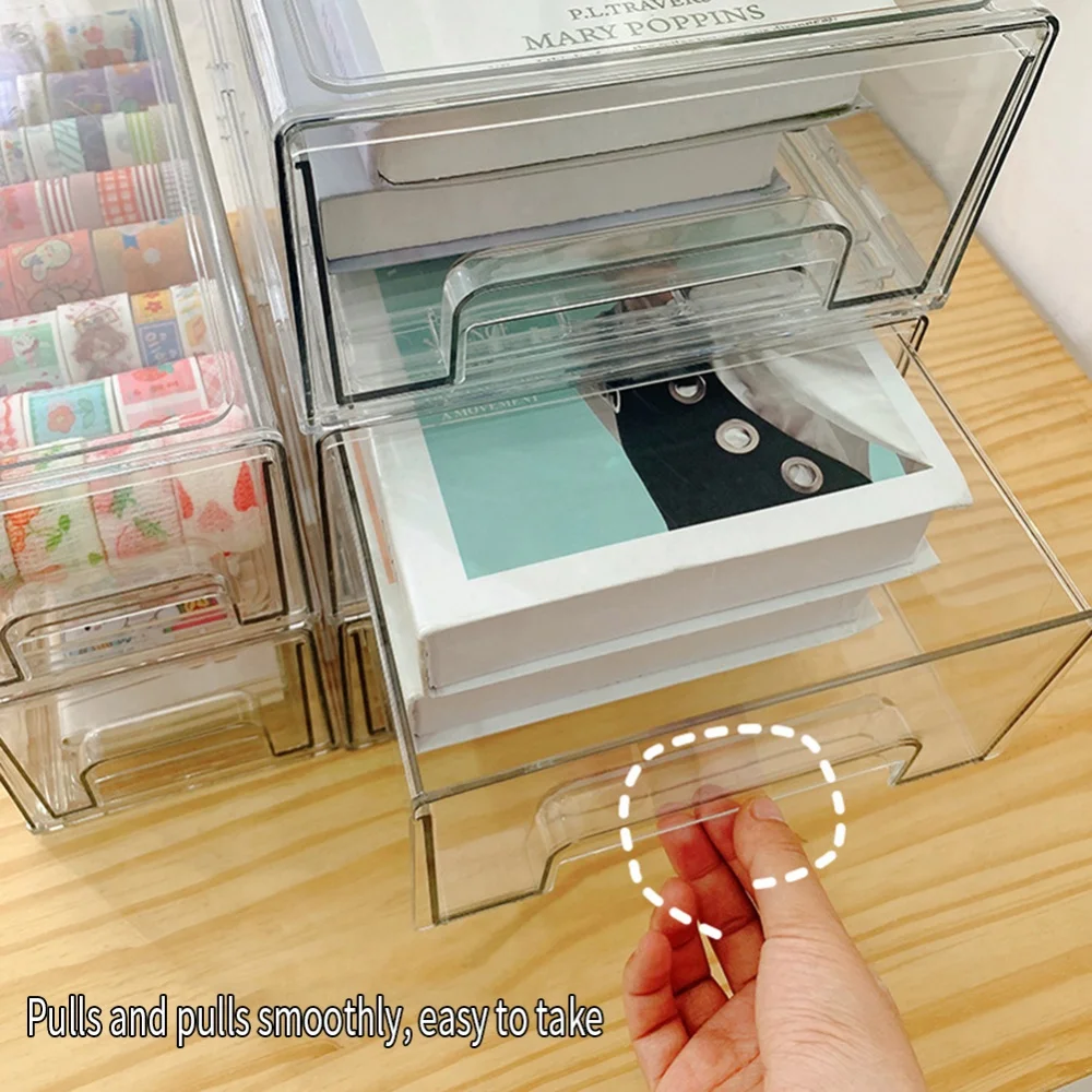 Настольный ящик для хранения пыленепроницаемый прозрачный пластиковый